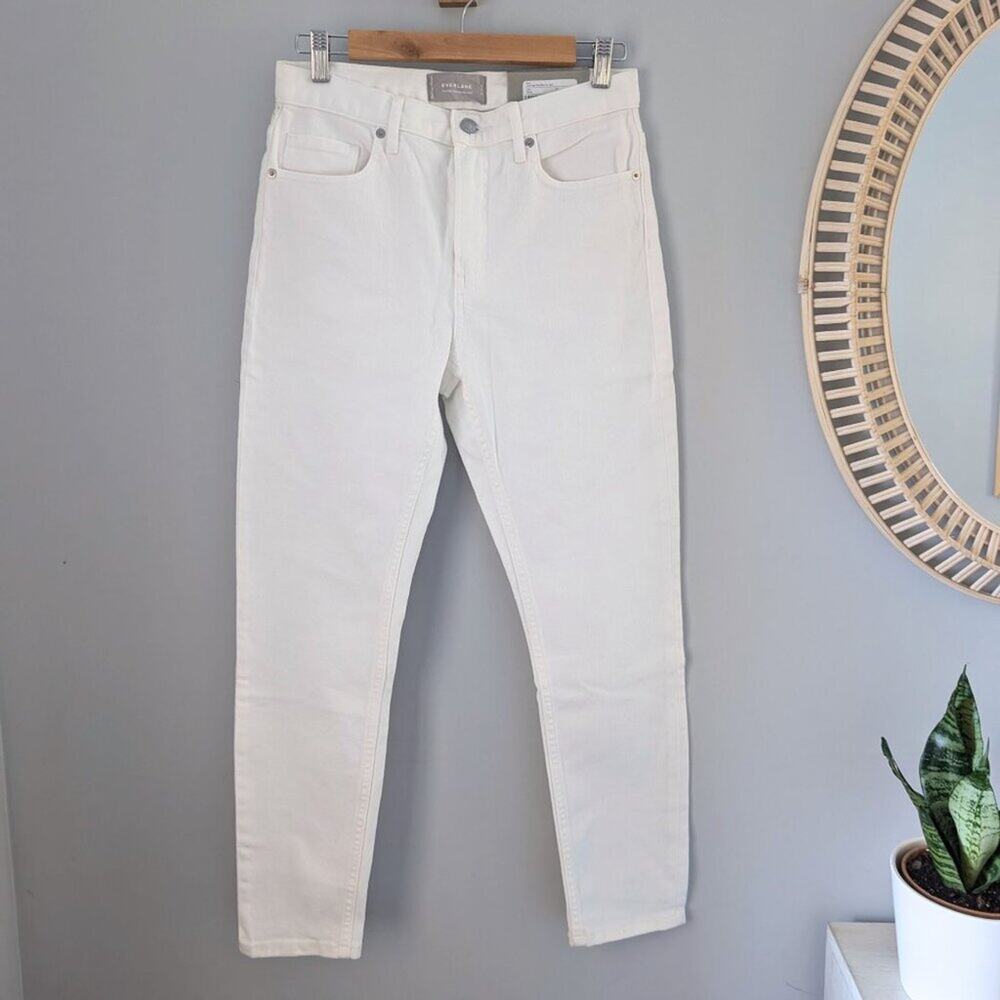 EVERLANE The High-Rise Skinny Jeans in Bone, Cream, Stretch, size 27, NWT